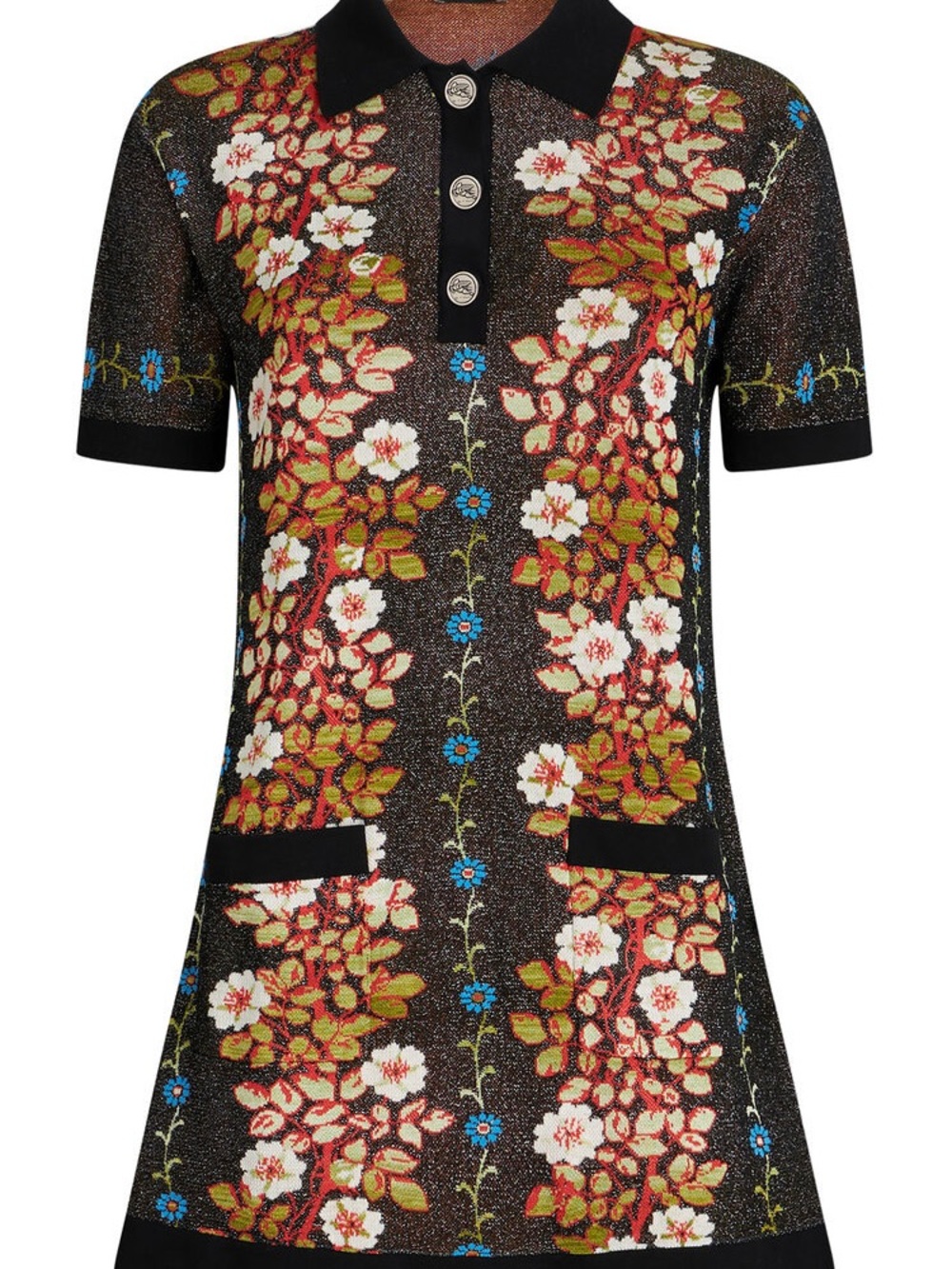 Etro Floral Knit Polo Dress Resort Collection